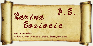 Marina Bosiočić vizit kartica